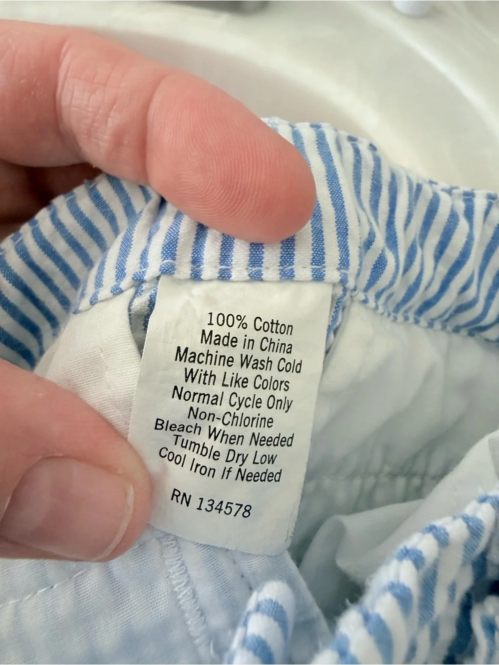 Vineyard Vines Blue and White Striped Seersucker Pants